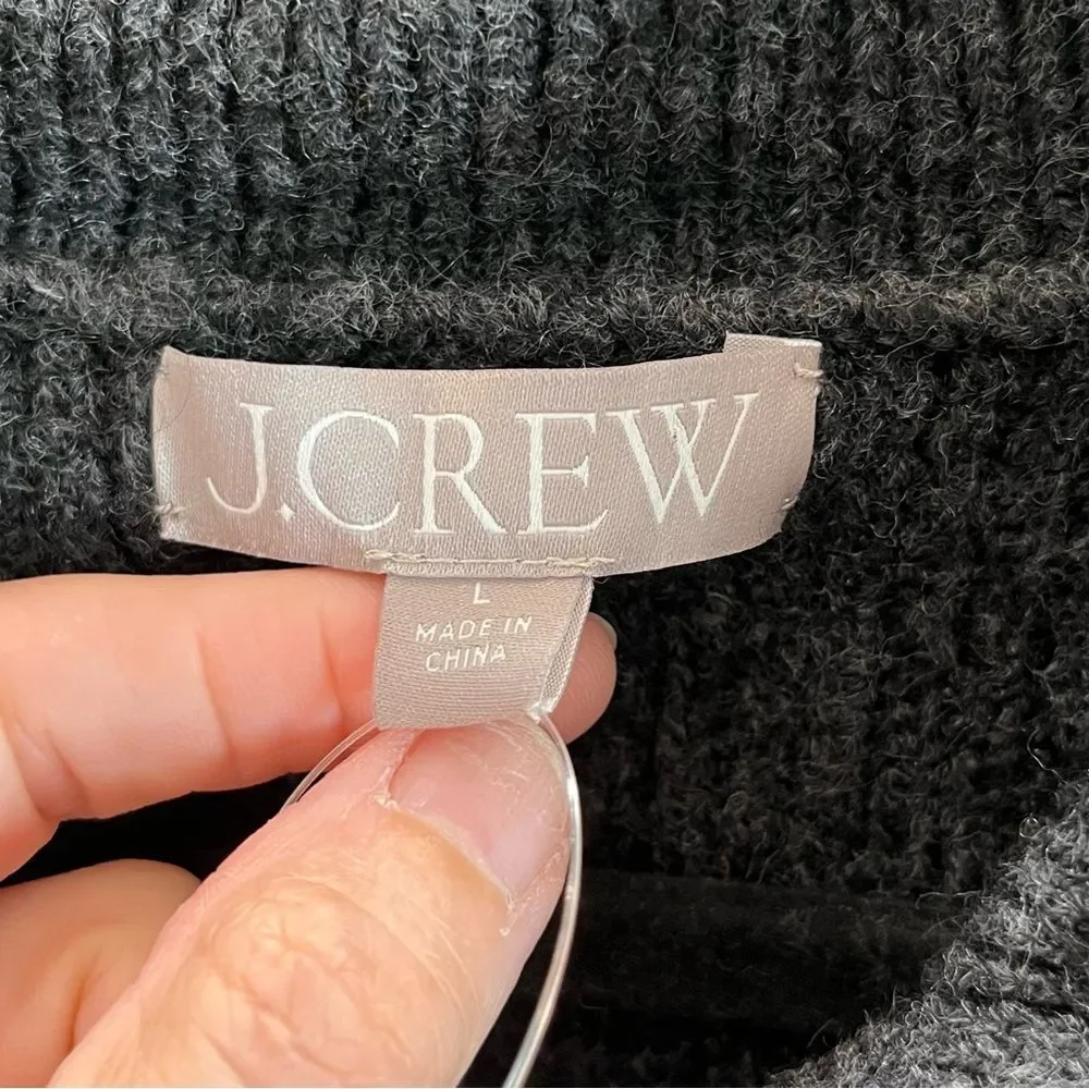 J. Crew Half Zip Stretch Merino Wool Sweater in Heather Charcoal NWT! size Large